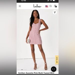 Smitten Sweetie Pink Multi Tweed Mini Bodycon Dress